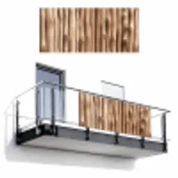 Hout - Stam - Lichtbruin Balkonbeschermer Duitsland klein -3d