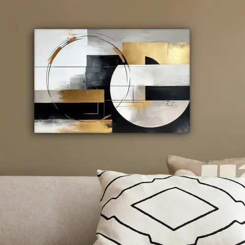 Abstract - Goud - Zilver - Vormen - Aesthetic canvas 2cm klein -sfeer3