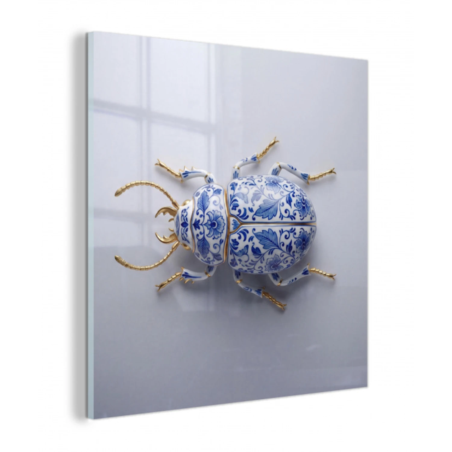 Kever - Delfts  - Blauw - Goud plexiglas 5mm klein -z3d