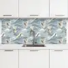 Wolken - Kraanvogels - Blauw keuken achterwand 2 middel 871 -3d