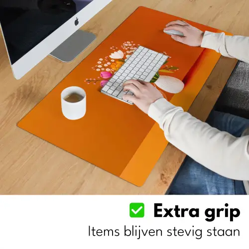 Vaas - Bloemen - Oranje Muismat XXL klein -sfeer3