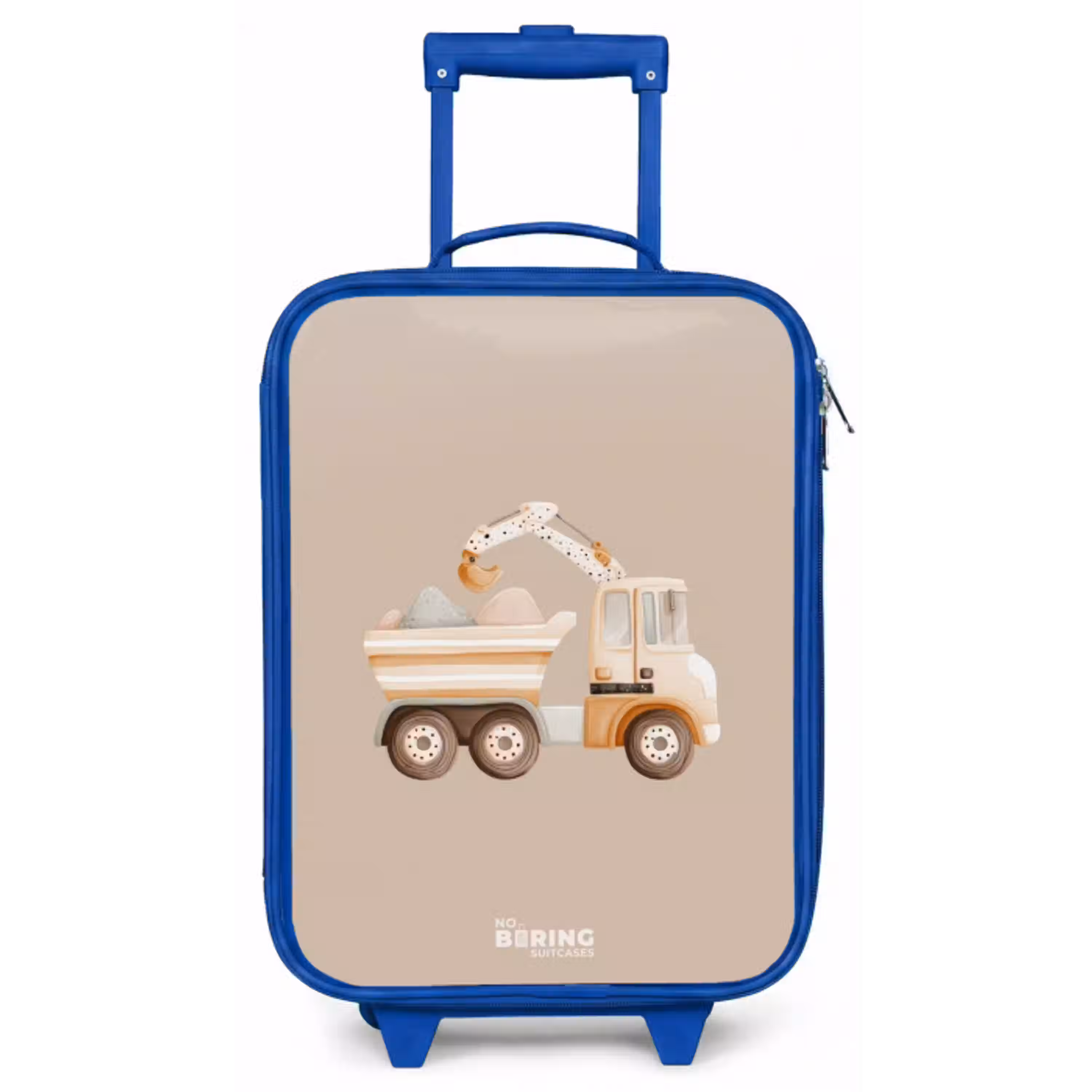 Gele kiepwagen in neutrale kleuren Kinderkoffer - Blauw klein -zz3dotto