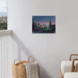 Cactus - Lichtzuilen - Zonsondergang tuinposter los doek klein -sfeer8