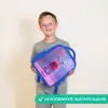 Roze harig monster met grote ogen Kinderrugzak - Blauw middel -sfeer1_NL