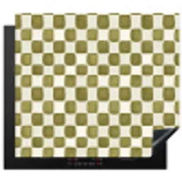 Schaak - Patroon - Groen Inductie beschermer vinyl 3mm middel 274 -3d