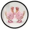 Kippen - Badjas - Krukspelden - Hakken Fotolijst rond zonder passe partout klein -3d