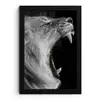 Dieren - Leeuw - Zwart - Wit - Portret fotolijst zwart zonder passe partout klein -3d
