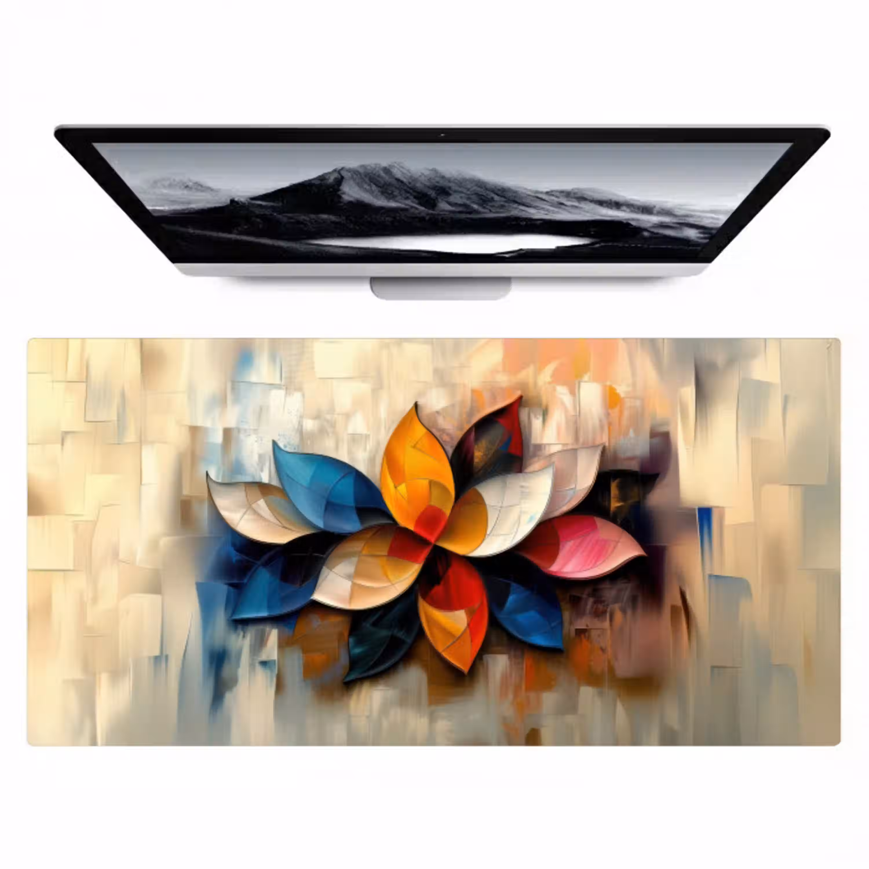 Bloem - Abstract - Kleurrijk - Bladeren Muismat XXL klein -zzz3d