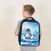 Pinguïn en ijsbeertje op ijsschotsen Rugzak - Zwart middel -sfeer2
