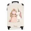Prinses en een eenhoorn in pastel kleuren NBS - Handbagage koffer - Volwassenen Unisex middel -productfoto_recht