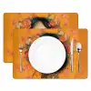 Vrouw - Bloemen - Aesthetic - Oranje Placemat vinyl groot -zzsfeer2_Kitchenyeah-website