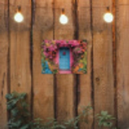 Bloemen - Deur - Roze tuinposter los doek klein -sfeer1