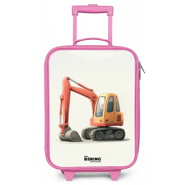 Graafmachine - Getekend - Oranje Kinderkoffer - Roze klein -zz3dotto