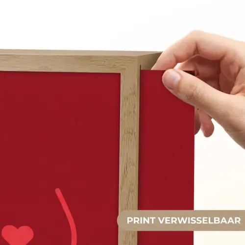 Minimalistisch - Lijnillustratie - Rood Light Box met batterij (Wandlamp) middel -USP_websiteprintNL