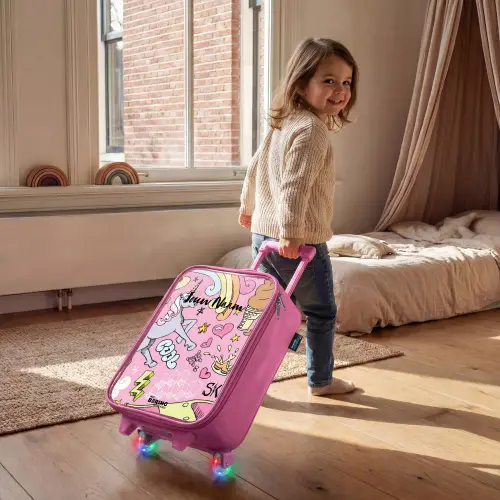 Unicorn doodles Kinderkoffer - Roze klein -sfeer1