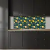 Bloemen - Bladeren - Citroenen - Blauw keuken achterwand 2 middel 871 -sfeer1