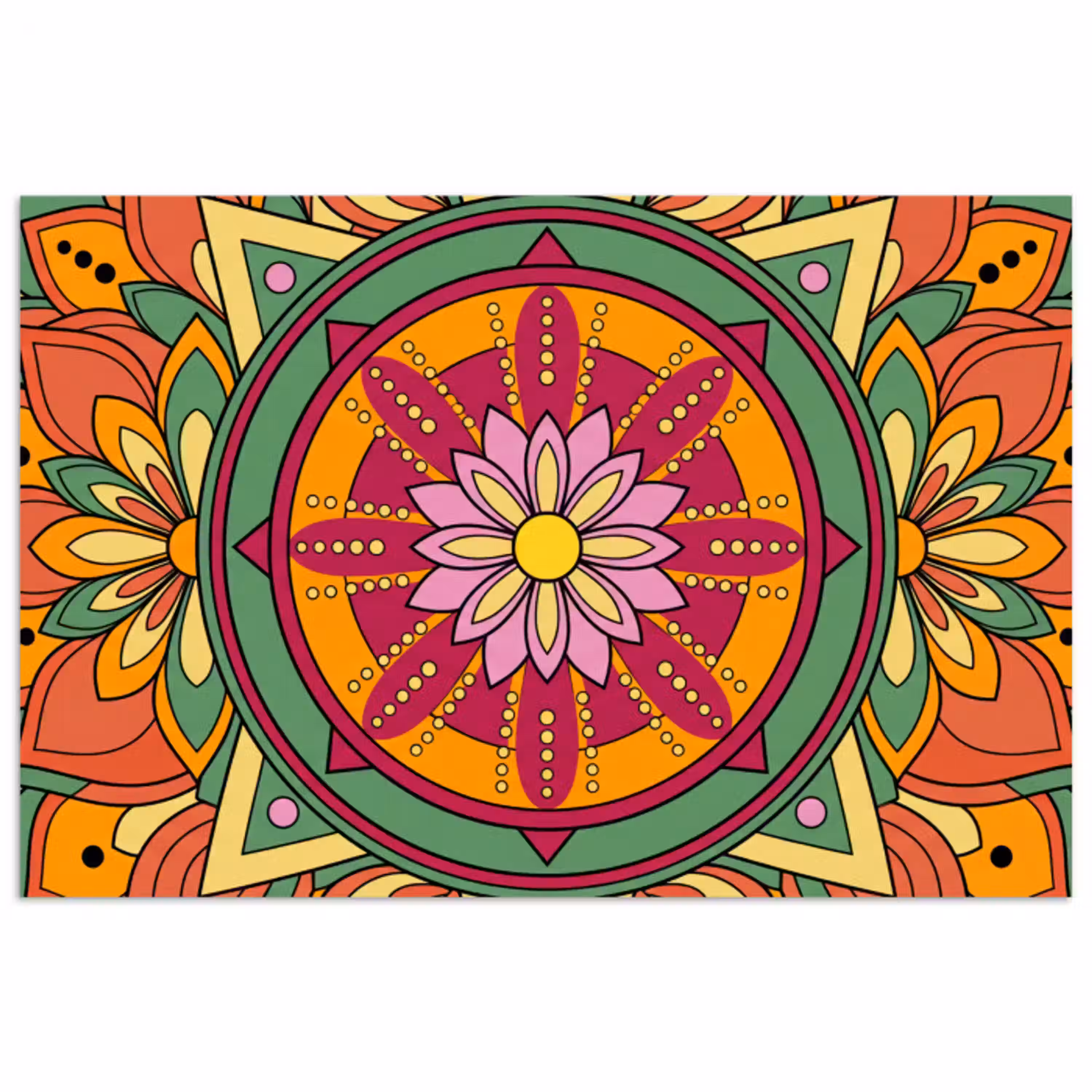 Mandala - Bloemen - Abstract - Kleurrijk poster papier klein -3d