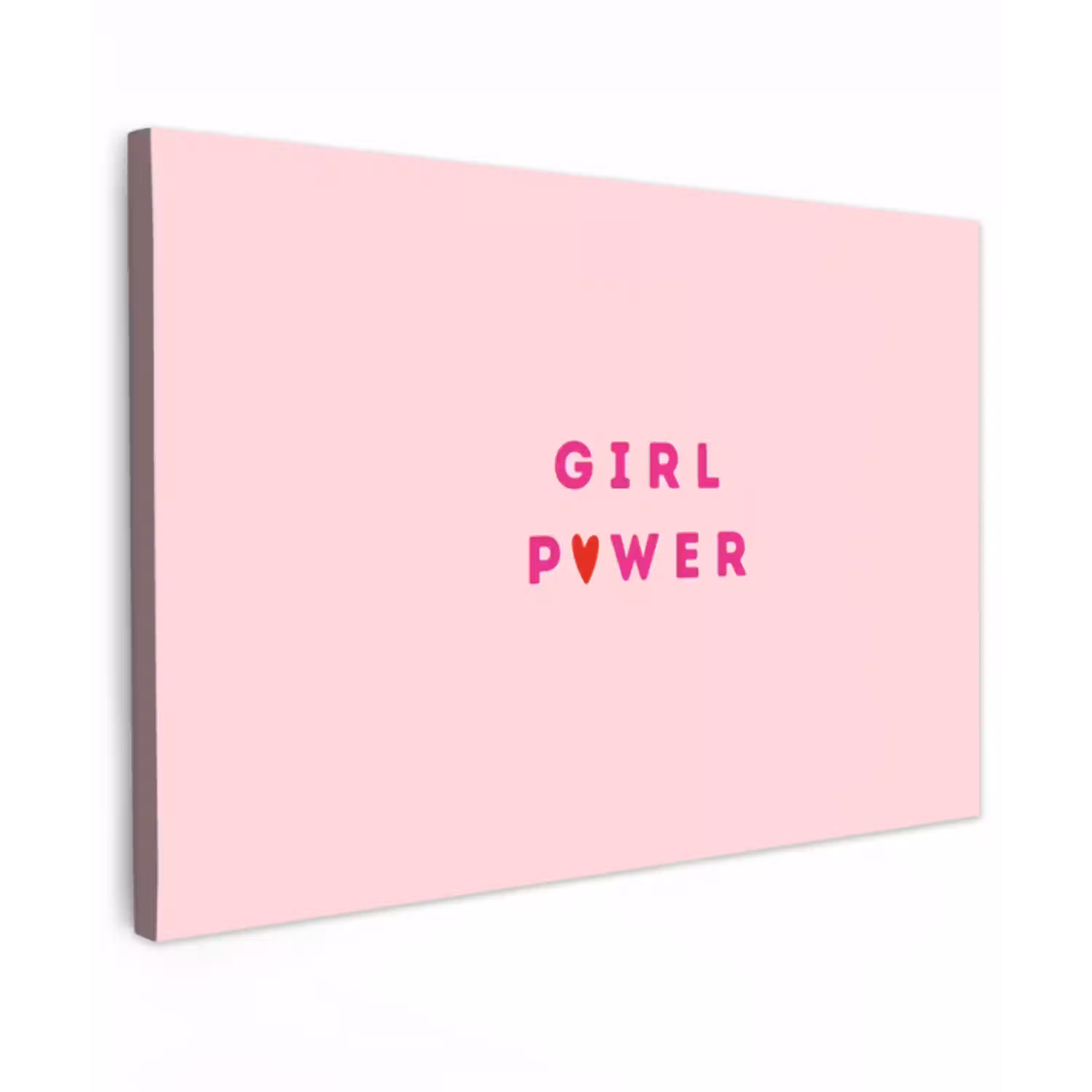 Girl power - Roze - Hartje canvas 2cm klein -z3d