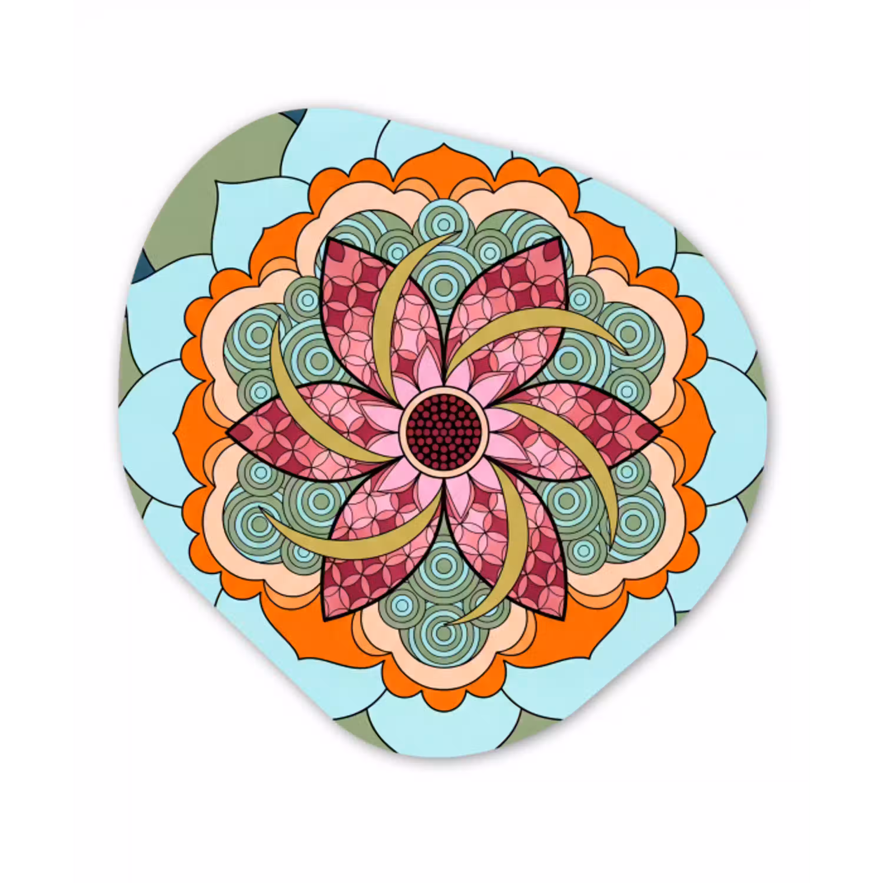 Mandala - Geometrisch - Kunst - Decoratief - Kleurrijk Wandcirkel Organisch Forex 3mm klein -3d