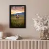 Longhorn - Landschap - Zonsondergang fotolijst zwart zonder passe partout klein -sfeer5