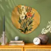 Bladeren - Boeket - Bloemen - Geel Wandcirkel Organisch Aluminium middel -sfeer2