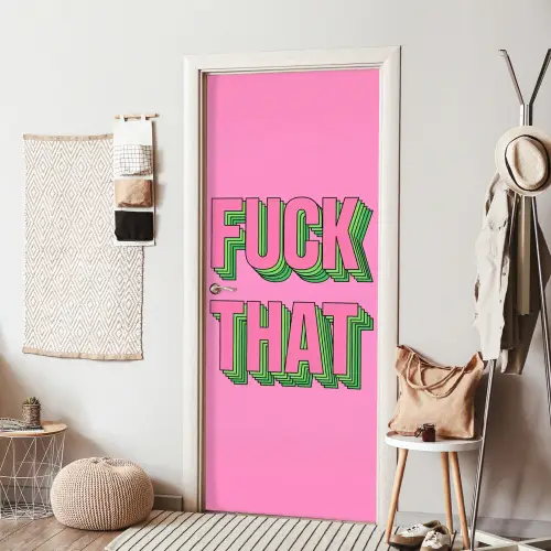 Tekst - Bold - Roze deurposter klein -sfeer6