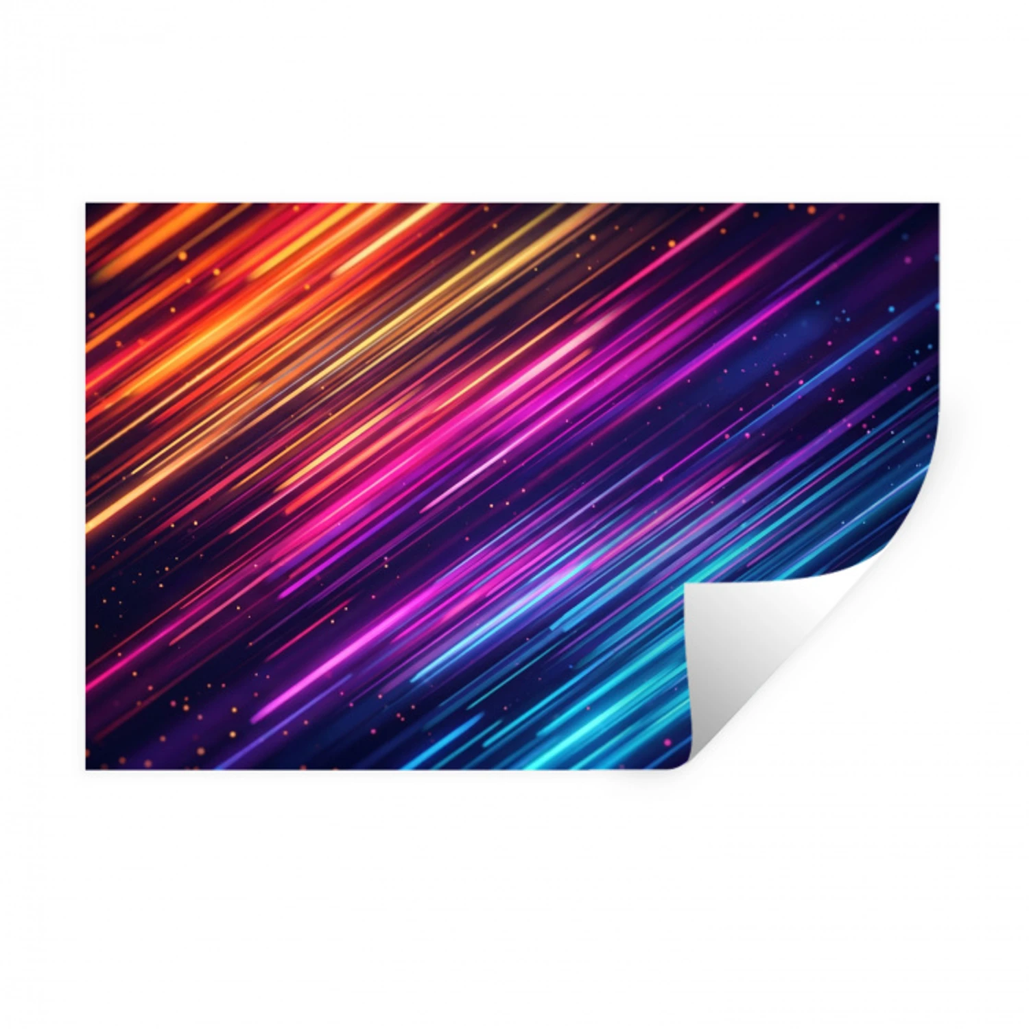 Snelheid - Kosmos - Kleurrijk Muursticker klein -3d