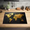 Wereldkaart - Goud - Steen Inductie beschermer vinyl 3mm klein -sfeer5