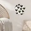 Hartjes - Zwart - Beige Wandcirkel behangsticker klein -sfeer4