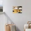 Abstract - Goud - Grijs - Vormen - Geometrisch tuinposter los doek klein -sfeer8