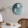 Kristal - Bloemen - Grijs Wandcirkel behangsticker klein -sfeer3