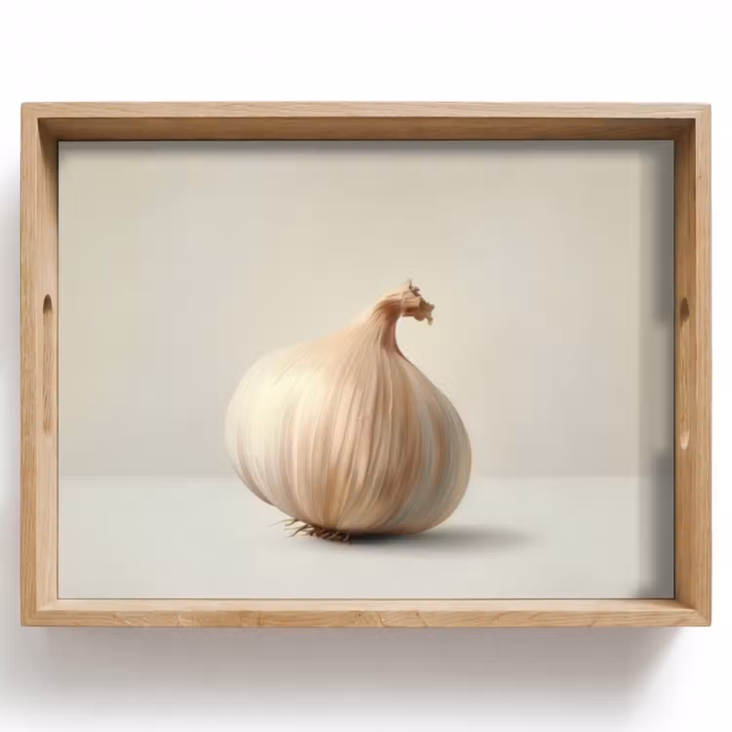 Tablett - Knoblauch - Natürlich - Beige