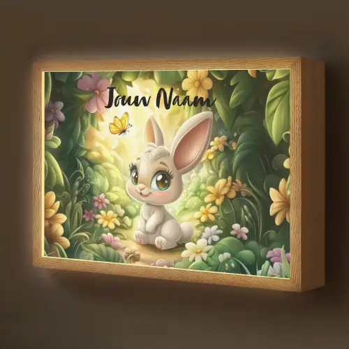 Konijn - Zonlicht - Sprookjesachtig - Vlinder Light Box met batterij (Wandlamp kind) middel -z3d_website