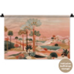 Roze landschap - Palmen - Water Wandkleed katoen klein -t3d_DE