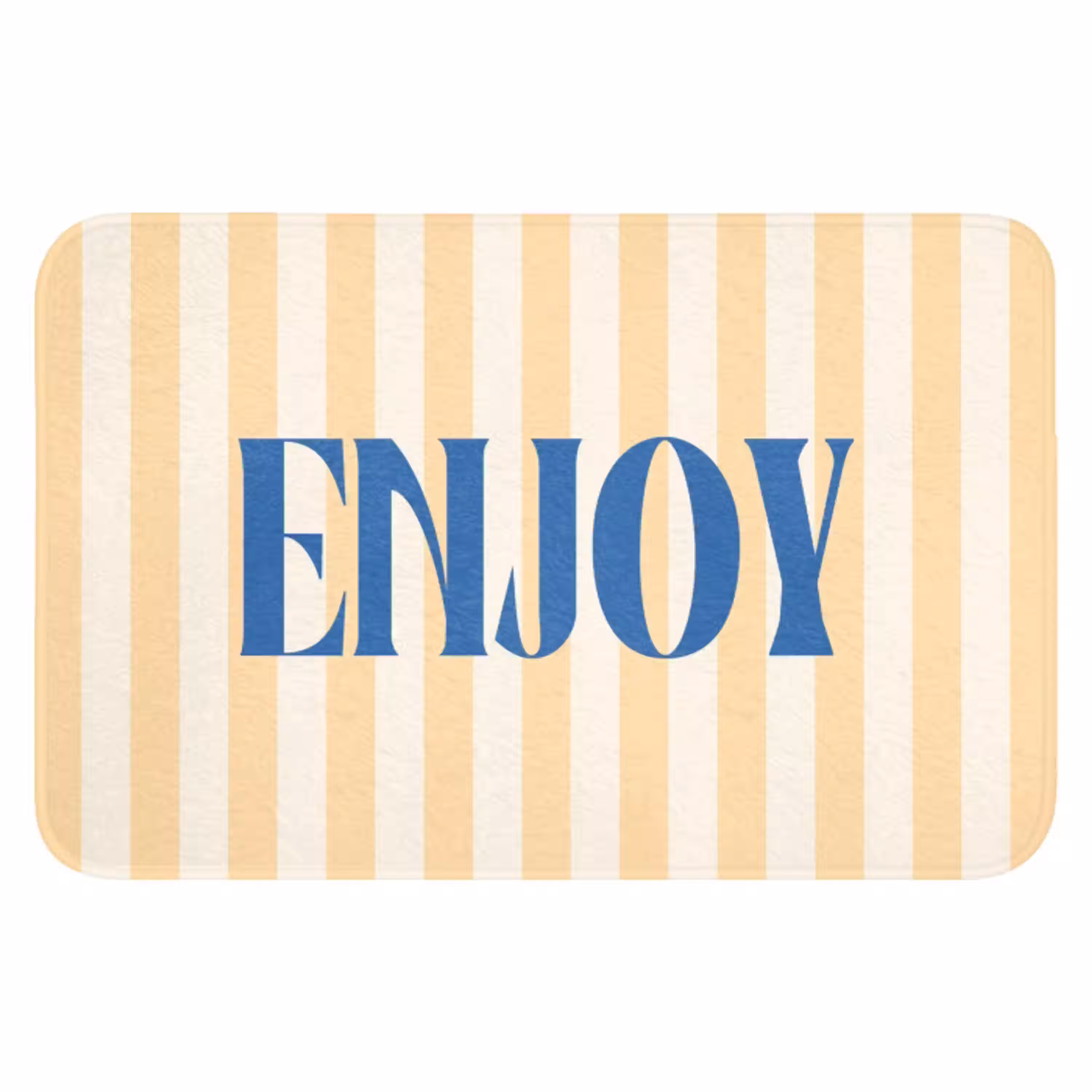 Blauw - Geel - Strepen - Enjoy WCmat klein -3d