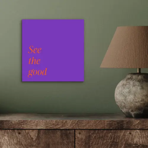 See the good - Oranje - Paars aluminium wit klein -sfeer2