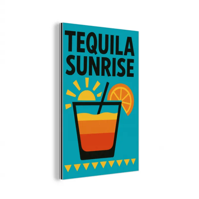 Illustratie - Tequila - Glas - Blauw aluminium wit klein -3d