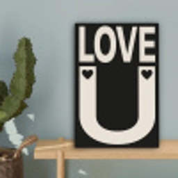 Love - Zwart - Minimalistisch canvas 2cm klein -sfeer4