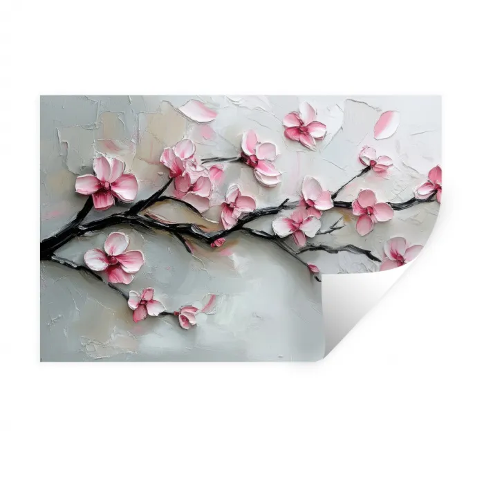 Bloesem - Kunstzinnig - Roze - Sakura Muursticker klein -3d