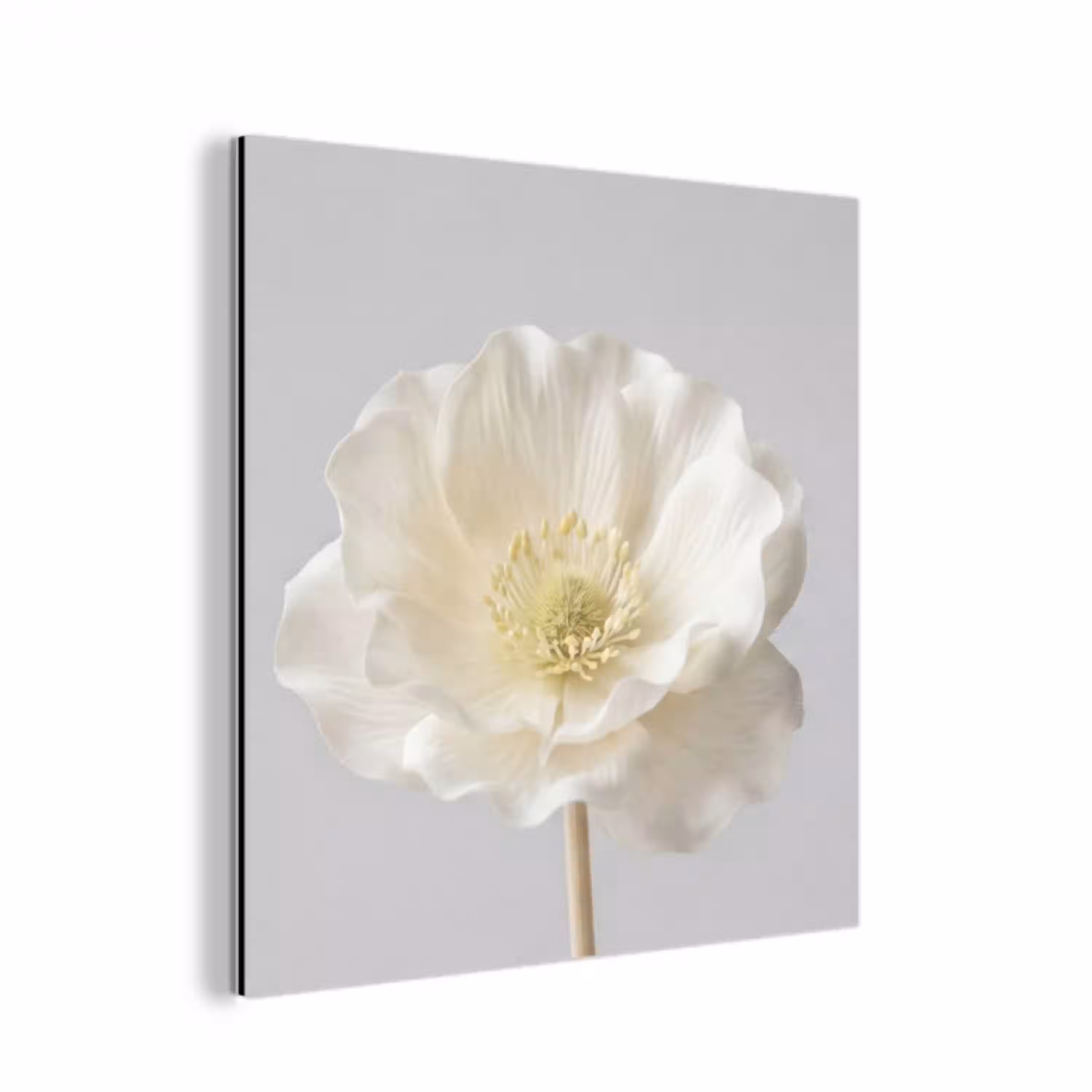 Bloem - Minimalistisch -Wit aluminium wit klein -3d