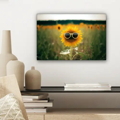 Zonnebloem - Veld - Zonnebril canvas 2cm klein -sfeer6