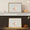 Dino  - Bloemen - Blauw - Stippen Light Box met batterij (Wandlamp kind) middel -sfeer3_kind
