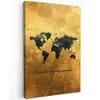 Quote - Goud - Wereldkaart - Zwart Tuinposter op houten frame 2 cm dik middel -3d