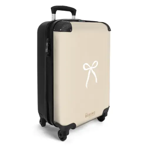 Witte strik op beige achtergrond NBS - Handbagage koffer - Kinderen Unisex middel -productfoto_3d