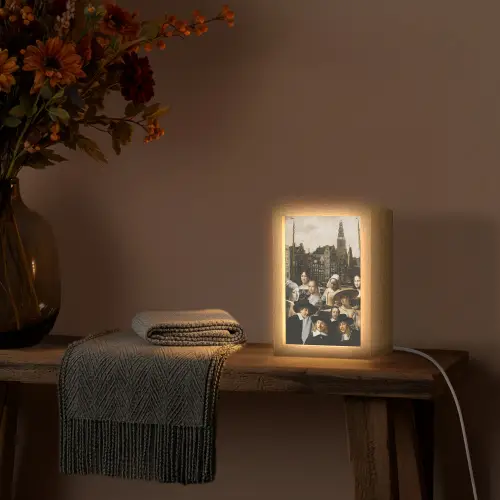 Schilderij - Oude Meesters - Collage Light Box met kabel (Tafellamp) klein -sfeer4