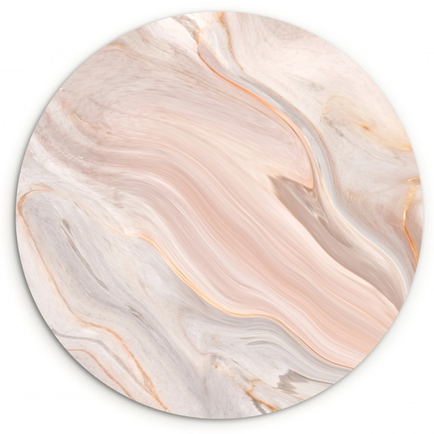 Marmer - Patroon - Pastel - Abstract - Marmerlook - Luxe Wandcirkel kunststof plaat 5mm dik klein -3d