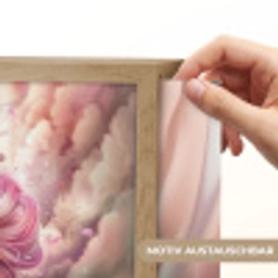 Eenhoorn - Meisje - Roze - Bloemen - Sprookje Light Box met batterij (Wandlamp kind) middel -USP_websiteprintDE