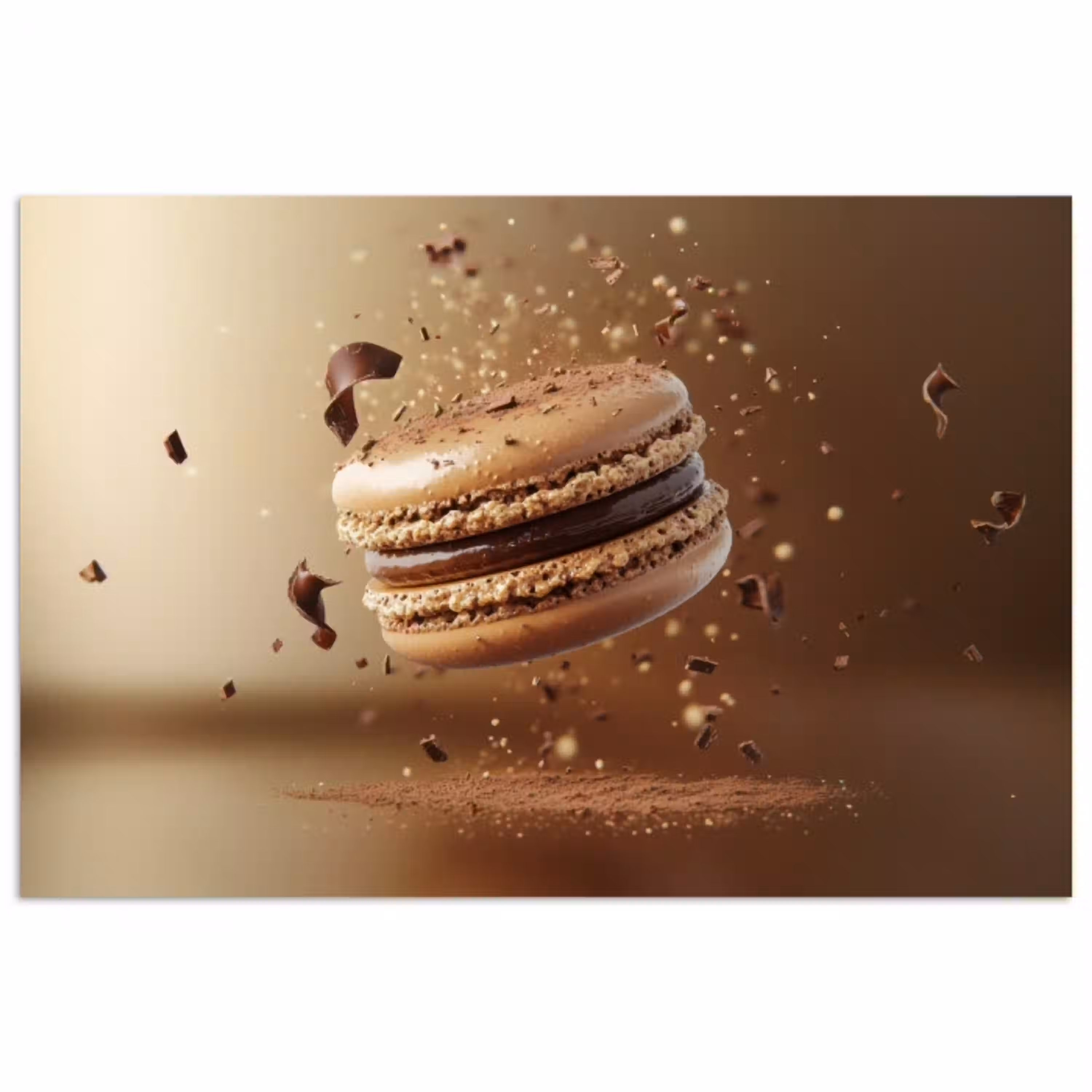 Chocolade - Macarons - Eten - Snoep poster papier klein -3d