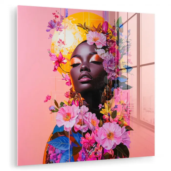 Kleurrijk - Bloemen - Vrouw - Zon plexiglas 5mm klein -zzzproduct_nieuw