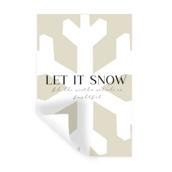 Sneeuw - Japandi - Winter - Decoratie Muursticker klein -3d